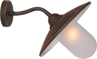 Lucide Aplique de exterior en metal y cristal arenado &oacute;xido 24cm