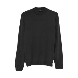 Zanone Truien & Vesten, Heren, Zwart, 3Xl, Wol, Ronde hals gebreid