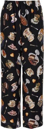 Moschino Black Tea Time Print Pants