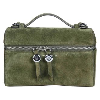 Tory Burch Romy Suede Slim Top Handle - Dames - Mini tas - Groen - ONE Size - Leer - Tassen