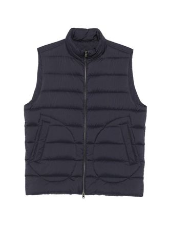 Herno Blue Quilted Sleeveless Jacket