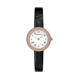 Emporio Armani Watches - Dames - Horloges - Zwart - ONE Size - Leer - Accessoires