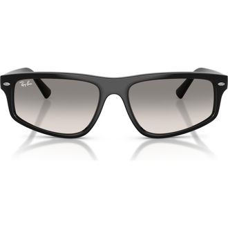 Ray-Ban 59mm Gradient Geometric Sunglasses in Black /Clear Gradient Grey at Nordstrom