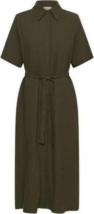 MY ESSENTIAL WARDROBE Kleedjes, Dames, Groen, M, Linnen, MWDias SS Boxy Shirtdress