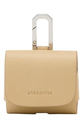 AllSaints Hex Leather AirPod Case in Mellow Yellow at Nordstrom