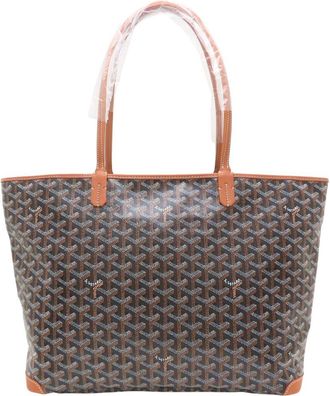 Goyard Black Brown Pvc Coated Canvas Leather Tote Bag (Pre-Owned)