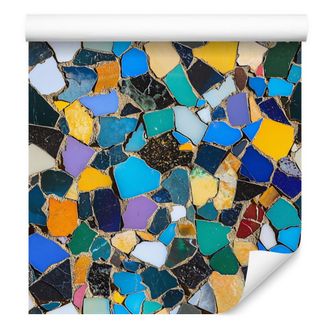 OEM Carta Da Parati A Mosaico Colorata Turchese E Oro Per Soggiorno E Camera Da Letto 50x1000 Cm