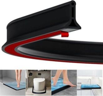 OEM Borde Flexible De Silicona Para Plato De Ducha, Umbral Flexible Para Ducha En Cocina, Ba&ntilde;o, Separaci&oacute;n Entre Seco Y H&uacute;medo, 2 M, Negro