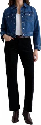 AG - Adriano Goldschmied Brinley Corduroy Mid-Rise Straight Jeans In Black