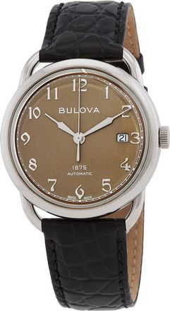 Bulova Commodore Automatic Brown Dial Mens Watch 96B324