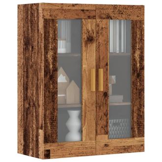 Berkfield Home Hanging Wall Cabinet Old Wood 69.5x34x90 cm in Brown