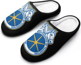 Generic Teamsters Flag Mens House Slippers Memory Foam Washable Cotton Slip on Home Shoes