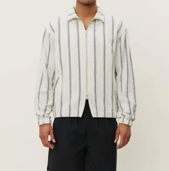 Les Deux Stanley Check Dobby Track Top In Light Ivory