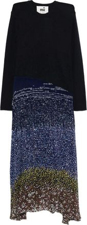 Mii Abito midi con stampa - Nero