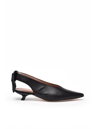 Alberta Ferretti Black Leather Slingback Pumps