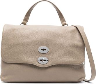 Zanellato Grey Structured Pebbled Leather Handbag