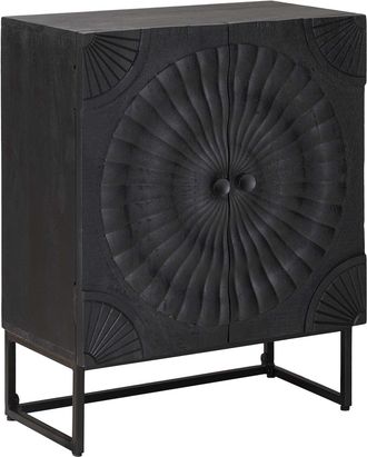 vidaXL Aparador Negro 55 X 30 X 70 Cm Vidaxl