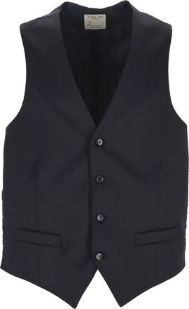 L.B.M. 1911 Gilet con scollo a V e bottoni - Blu