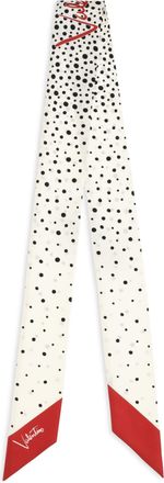 Valentino Garavani Womens Twill Little Stars Starry Scarf Silk Vaniglia-Nero-Rosso-Vaniglia Vaniglia-nero-rosso/vaniglia Scarfs