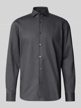 HUGO BOSS Regular Fit Businesshemd aus Baumwoll-Mix Modell H-JOE-SPREAD in Anthrazit, Gr&ouml;&szlig;e 39