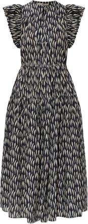 Ulla Johnson Kairi Midi Jurk - Dames - Casual kleedjes - Veelkleurig - 2XS - Katoen - Kleedjes