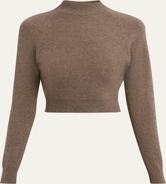 Jil Sander Wool-Cashmere Crop Crewneck Sweater