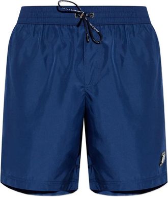 Dolce & Gabbana Boxer Da Mare Medio Con Placca Logata-Uomo