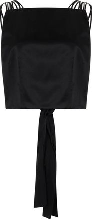 Alberta Ferretti Crop Top met Dunne Bandjes - Dames - Tops zonder mouwen - Zwart - XL - Tops