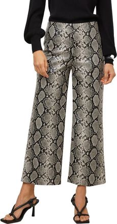 Fifteen Twenty Kelly Snakeskin Embossed Faux Leather Cropped Wide Leg Pants in Print at Nordstrom, Size X-Large