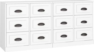 vidaXL Vidaxl - Aparadores 2 Piezas Madera Contrachapada Blanco