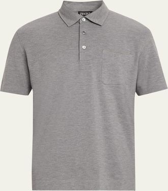Ermenegildo Zegna Mens Pure Cotton Piqu&eacute; Polo Shirt