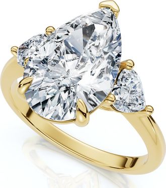 Pompeii3 Certified 3.40Ct Pear & Heart Engagement Ring 14k Gold or Platinum Lab Grown