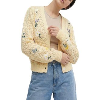Saachi Floral Embroidered Cardigan in Ivory at Nordstrom Rack