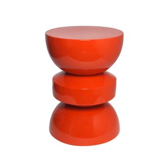 Sweeek Mesa auxiliar de metal con efecto glassy, naranja