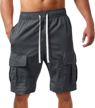 Generic Try Before You Buy Mens Cargo Combat Shorts for Mens UK with Multi Pockets Casual Elasticated Drawstring Loose Straight Running Fashion Summer Board P