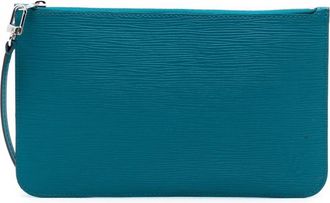 Louis Vuitton Pre-owned Leder Pouch - Dames - Vintage Clutch - Blauw - ONE Size - Leer - Vintage