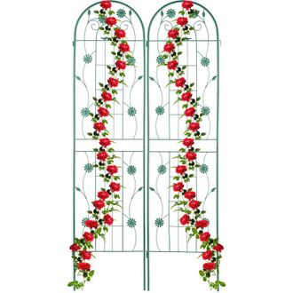 Relaxdays Relaxdays - Soportes Para Plantas, Set De 2, 200 X 50 Cm, Aut&oacute;nomos, Enrejado Estacas, Enredaderas, Gu&iacute;a Trepadoras, Verde