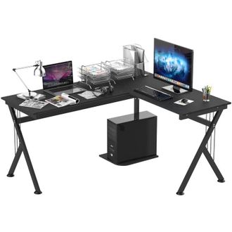 HOMCOM Homcom - Mesa De Ordenador Pc Madera Mesa Esquinera De Forma L Mesa Oficina Hogar