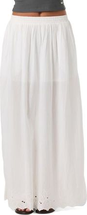 O'Neill Annalee Eyelet Embroidered Maxi Skirt in White at Nordstrom, Size Xx-Large