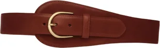 W. Kleinberg Womens Large Tab Matte Caiman Belt With Buckle In Oil