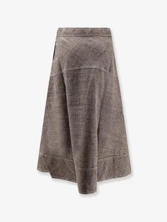 SOEUR Womens Skirt Janelle Linen Blend Brown Recycled Polyester