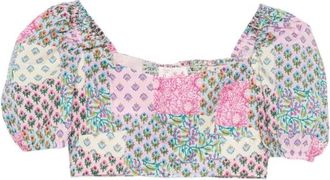 MC2 Saint Barth Blouse met vierkante halslijn en crop model - Dames - Blouses - Veelkleurig - M - Overhemden