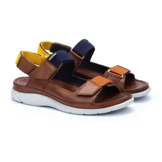 Pikolinos Mens Oropesa Leather Sandals In Cuero