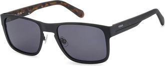 Fossil Rechthoekige Zonnebril - Heren - Zonnebrillen - Zwart - 56 MM - Accessoires