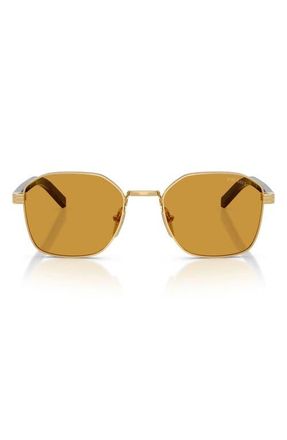 Prada 51mm Square Sunglasses in Gold /Dark Honey at Nordstrom