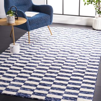 Safavieh Easy Care Machine Washable Area Rug, Navy / Ivory Contemporary Style Easy Care