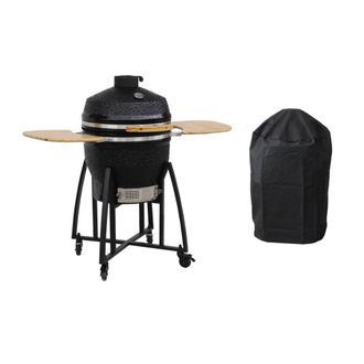 Sweeek Barbacoa de carb&oacute;n en cer&aacute;mica, kamado &oslash;57cm, con funda