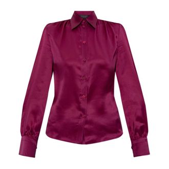 Balenciaga Shirts, female, Purple, Size: XS Silk shirt