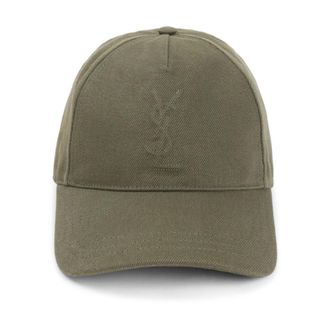 Saint Laurent Cassandre Cap - male - Saint Laurent - Hats & Caps - Green - 59 CM - Accessories