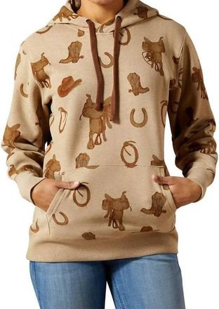 Ariat Logo Hoodie Sweatshirt In Savannah Tan Heather